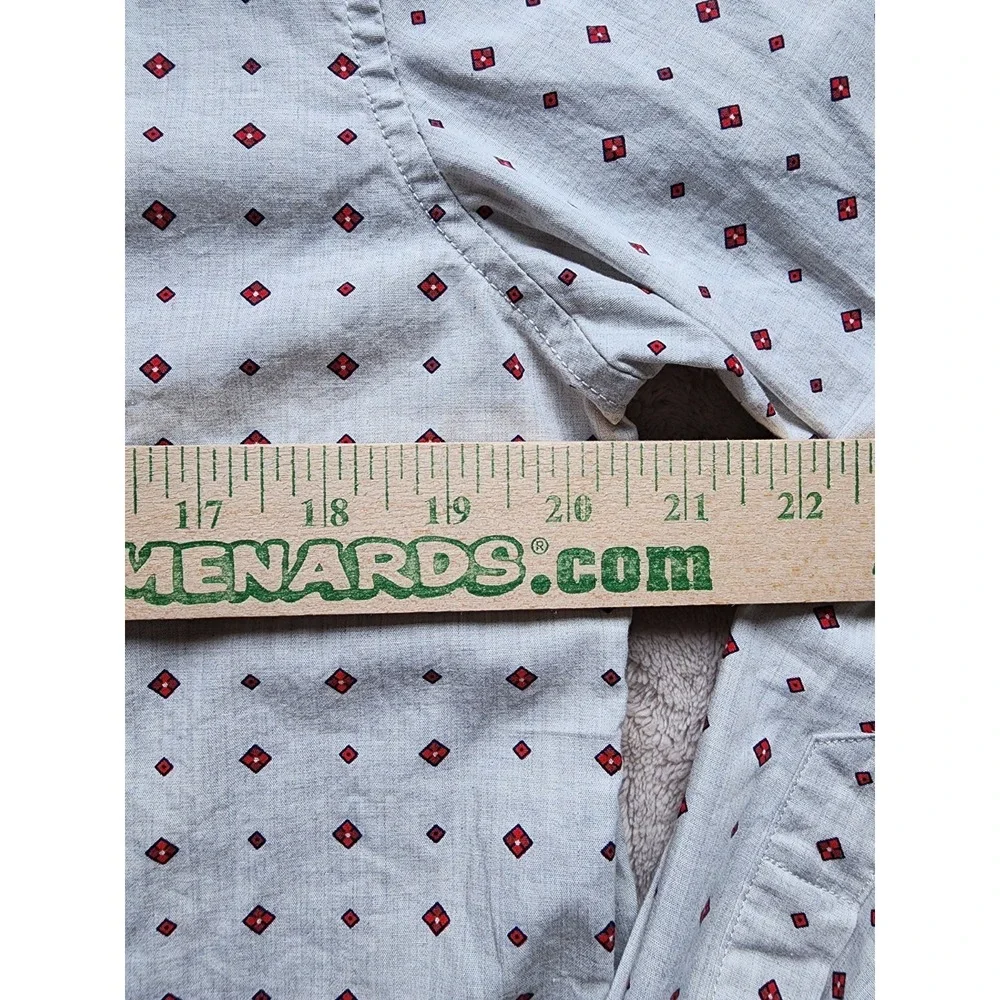 Banana Republic Mens Untucked Slim Fit Grey Red Diamond Luxe Poplin Shirt M NEW